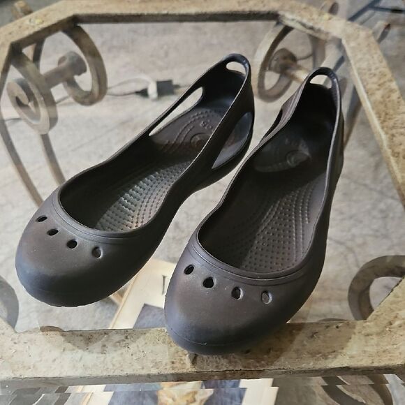 Women's Dark Gray Croc Kadee Ballet Flats Size 8 - Picture 2 of 8